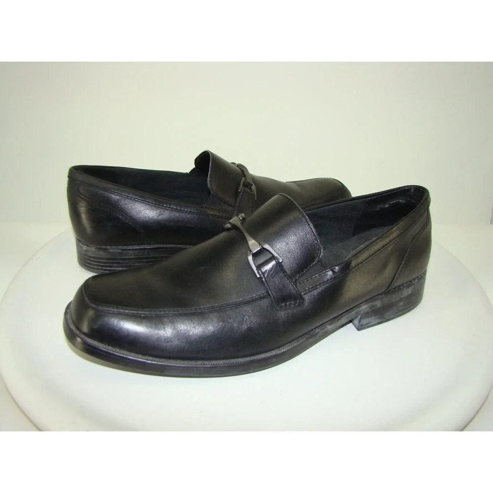Bostonian Kohrman Mason MENS BLACK LEATHER Loafers Shoes Size 13M   C117